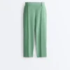 Pantalones capri de piqué con presillas de algodón