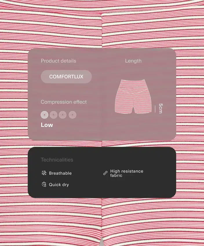 Pantalones cortos a rayas de talle alto Comfortlux de 5 cm Pantalones cortos a rayas de talle alto Comfortlux de 5 cm