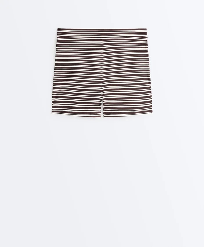Pantalones cortos a rayas de talle alto Comfortlux de 5 cm Pantalones cortos a rayas de talle alto Comfortlux de 5 cm