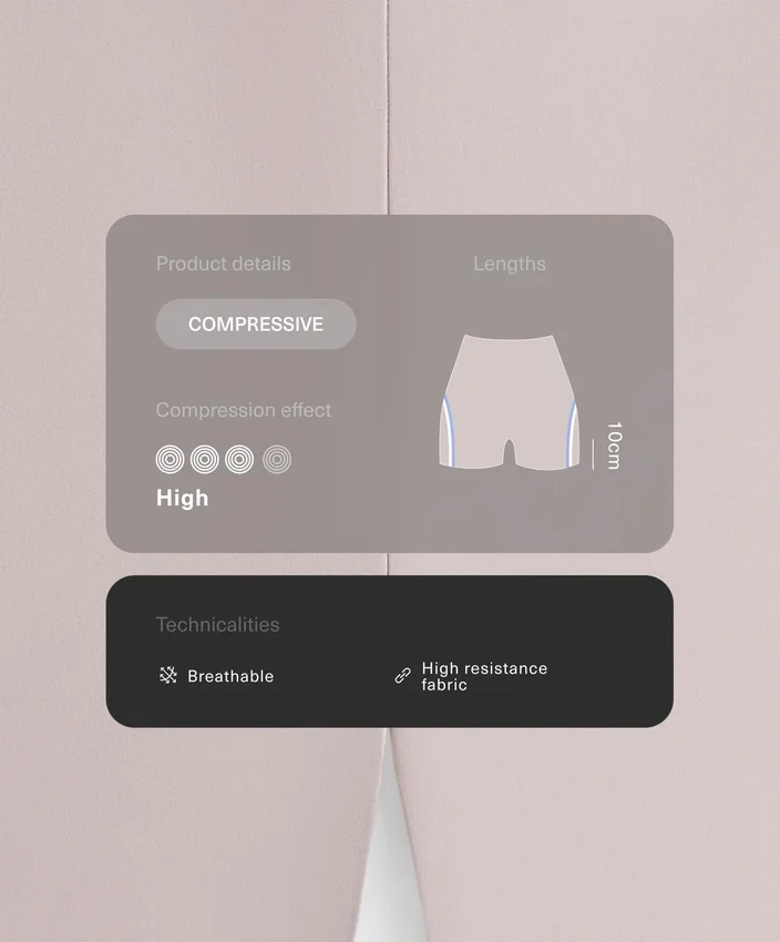 Pantalones cortos de cintura alta Compressive de 10 cm con contraste Pantalones cortos de cintura alta Compressive de 10 cm con contraste