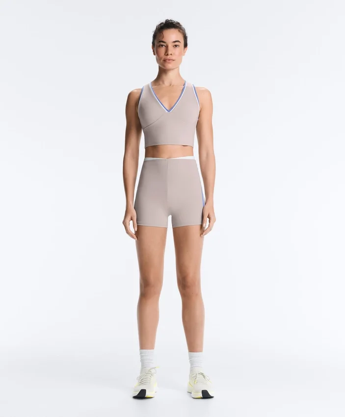 Pantalones cortos de cintura alta Compressive de 10 cm con contraste Pantalones cortos de cintura alta Compressive de 10 cm con contraste