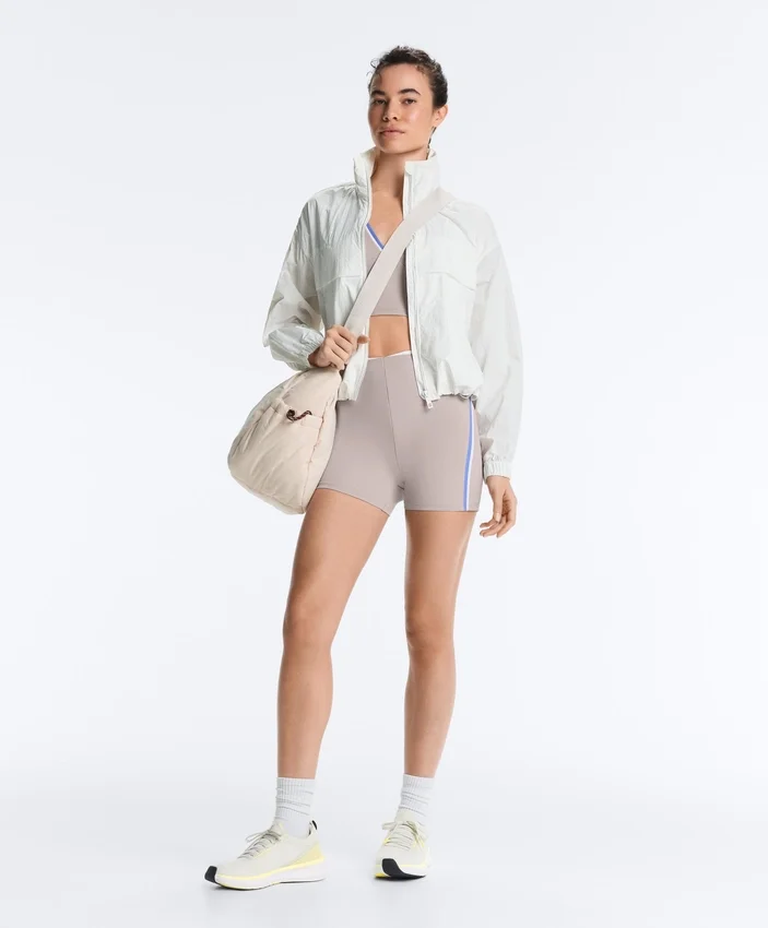 Pantalones cortos de cintura alta Compressive de 10 cm con contraste Pantalones cortos de cintura alta Compressive de 10 cm con contraste