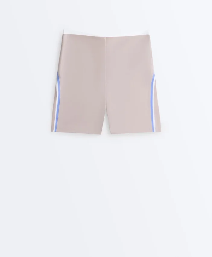 Pantalones cortos de cintura alta Compressive de 10 cm con contraste Pantalones cortos de cintura alta Compressive de 10 cm con contraste