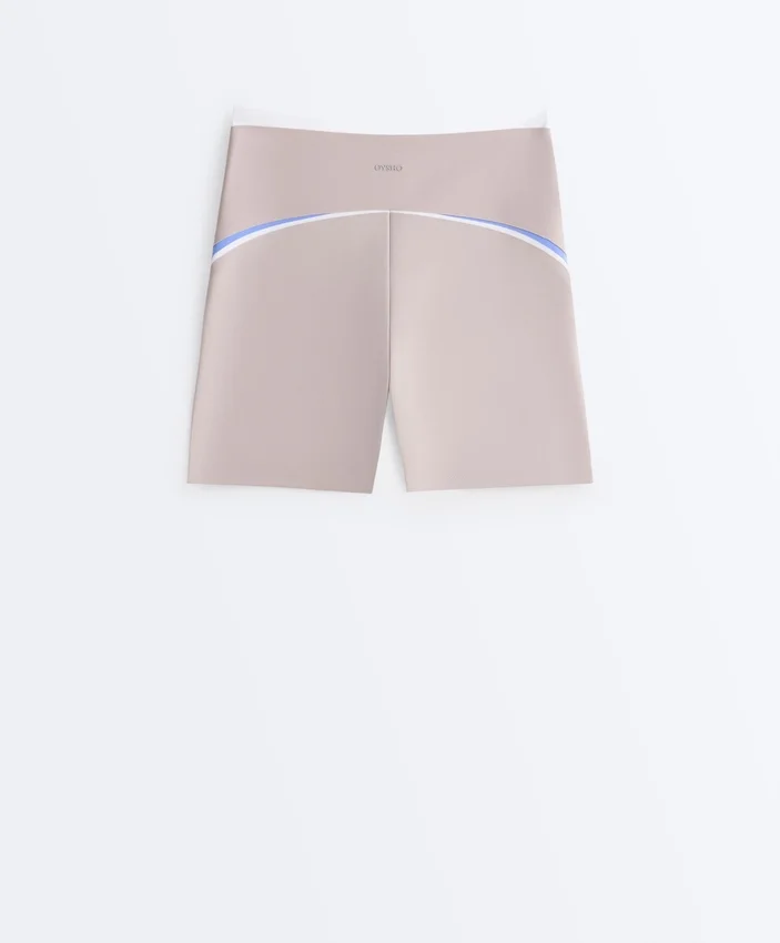 Pantalones cortos de cintura alta Compressive de 10 cm con contraste Pantalones cortos de cintura alta Compressive de 10 cm con contraste