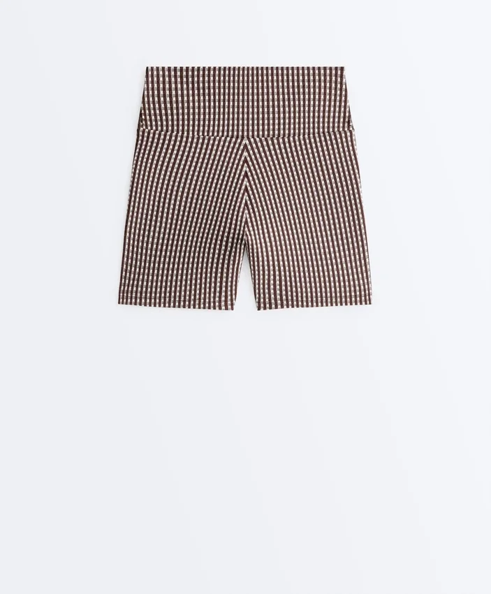 Pantalones cortos de cuadros de 10 cm de Comfortlux con cintura alta Pantalones cortos de cuadros de 10 cm de Comfortlux con cintura alta