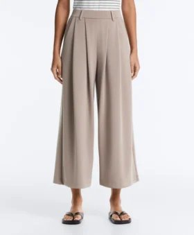 Pantalones cortos de pierna ancha Soft Touch con modal y pliegues