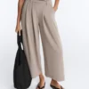 Pantalones cortos de pierna ancha Soft Touch con modal y pliegues Pantalones cortos de pierna ancha Soft Touch con modal y pliegues