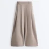 Pantalones cortos de pierna ancha Soft Touch con modal y pliegues Pantalones cortos de pierna ancha Soft Touch con modal y pliegues