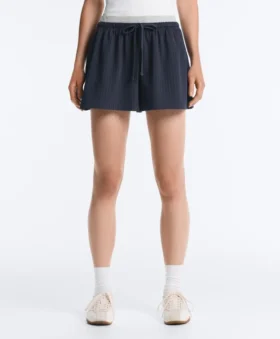 Pantalones cortos de piqué de algodón a rayas