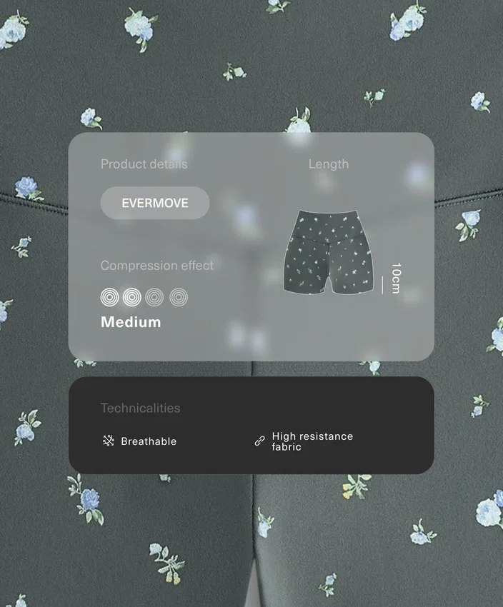 Pantalones cortos de talle alto Evermove de 10 cm con estampado floral Pantalones cortos de talle alto Evermove de 10 cm con estampado floral