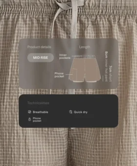 Pantalones cortos técnicos 2 en 1 a cuadros de talle medio