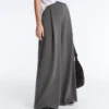 Pantalones de algodón piqué de tiro alto y pierna ancha Pantalones de algodón piqué de tiro alto y pierna ancha