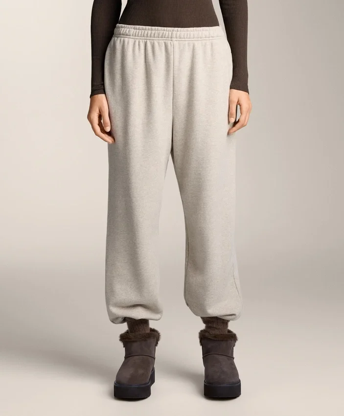 Pantalones de chándal de algodón de corte holgado Pantalones de chándal de algodón de corte holgado