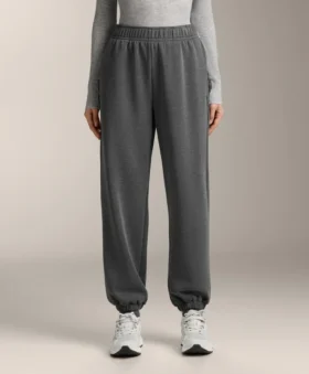 Pantalones de chándal de modal jaspeado cepillado