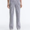 Pantalones de corte recto a rayas Comfortlux de talle alto