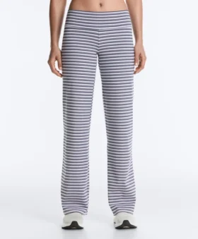 Pantalones de corte recto a rayas Comfortlux de talle alto