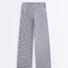 Pantalones de corte recto a rayas Comfortlux de talle alto