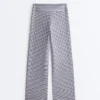 Pantalones de corte recto a rayas Comfortlux de talle alto
