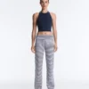 Pantalones de corte recto a rayas Comfortlux de talle alto
