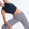 Pantalones de corte recto a rayas Comfortlux de talle alto