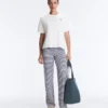 Pantalones de corte recto a rayas Comfortlux de talle alto