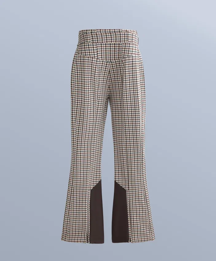 Pantalones de esquí elásticos, acampanados y de talle alto, con estampado resistente al agua Pantalones de esquí elásticos, acampanados y de talle alto, con estampado resistente al agua