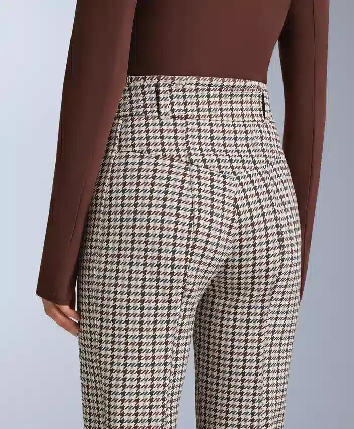 Pantalones de esquí elásticos, acampanados y de talle alto, con estampado resistente al agua Pantalones de esquí elásticos, acampanados y de talle alto, con estampado resistente al agua