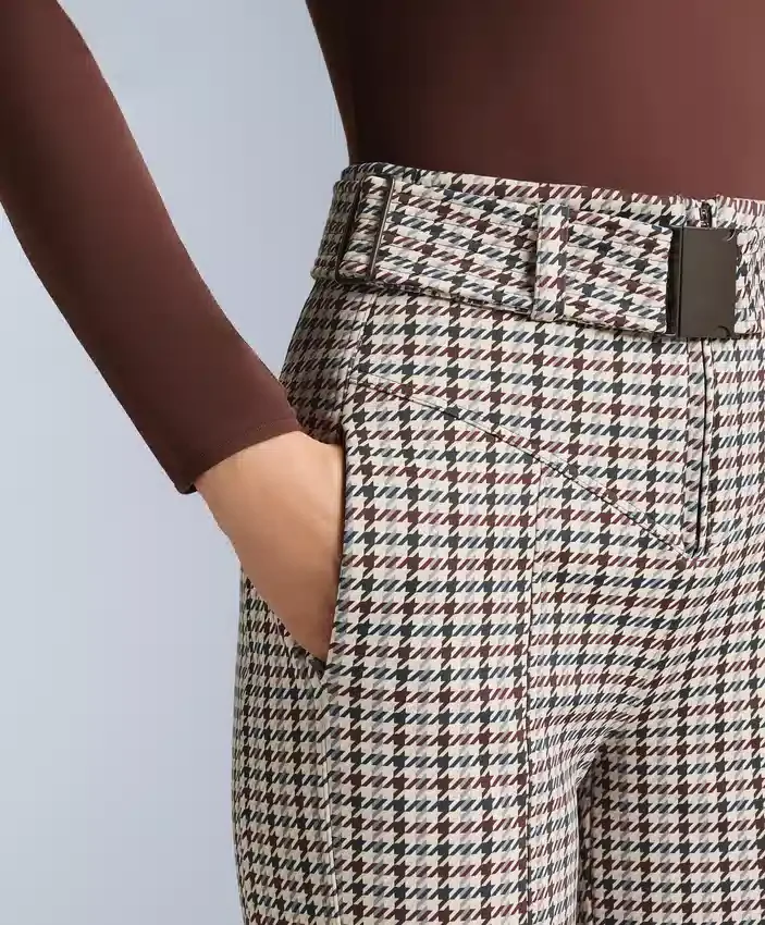 Pantalones de esquí elásticos, acampanados y de talle alto, con estampado resistente al agua Pantalones de esquí elásticos, acampanados y de talle alto, con estampado resistente al agua