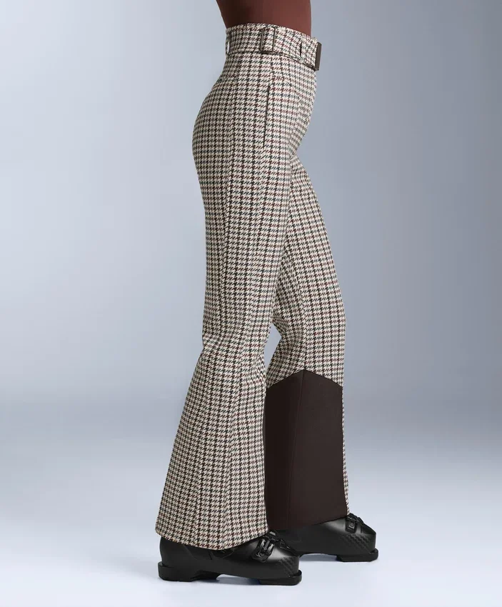 Pantalones de esquí elásticos, acampanados y de talle alto, con estampado resistente al agua Pantalones de esquí elásticos, acampanados y de talle alto, con estampado resistente al agua