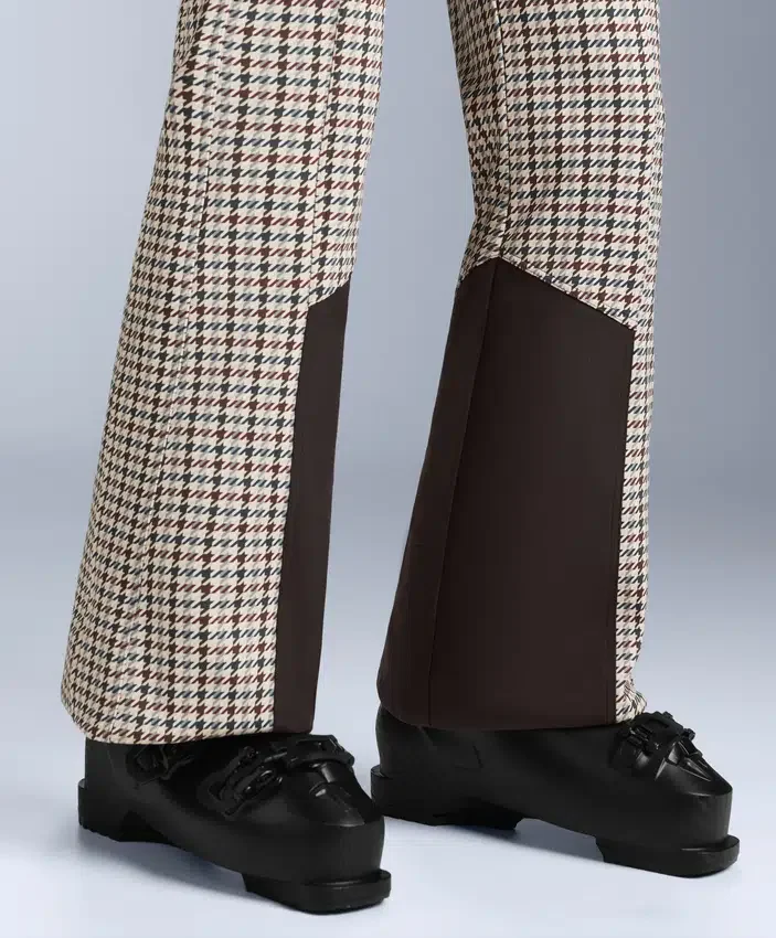 Pantalones de esquí elásticos, acampanados y de talle alto, con estampado resistente al agua Pantalones de esquí elásticos, acampanados y de talle alto, con estampado resistente al agua