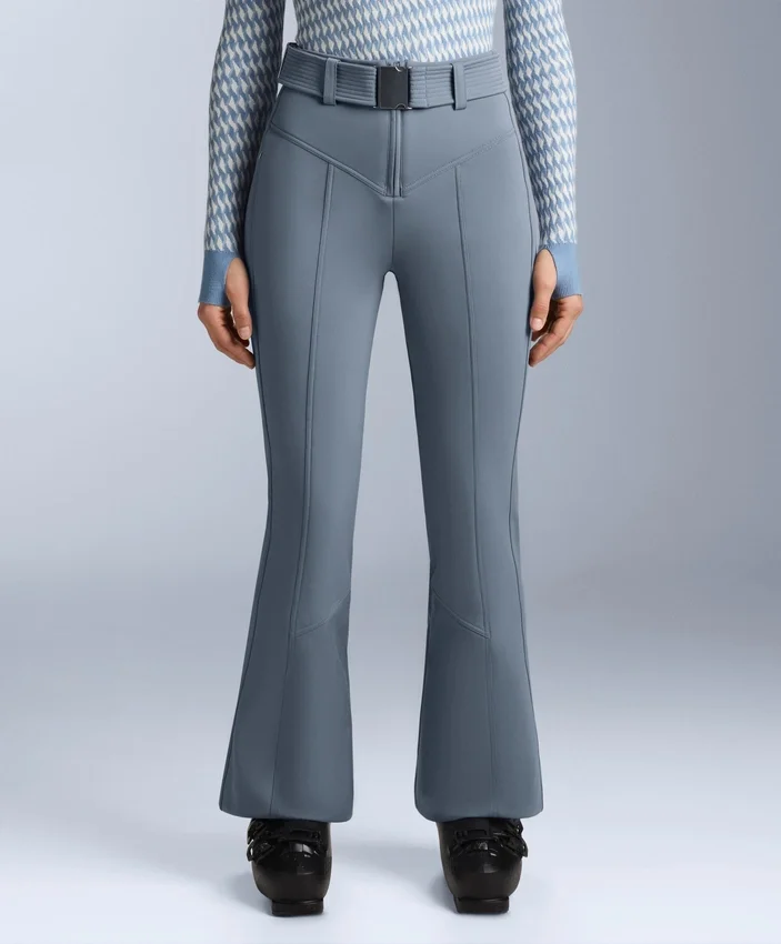 Pantalones de esquí elásticos, acampanados y de talle alto, resistentes al agua Pantalones de esquí elásticos, acampanados y de talle alto, resistentes al agua