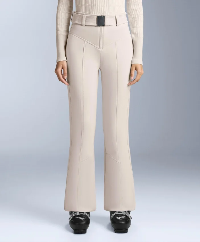 Pantalones de esquí elásticos, acampanados y de talle alto, resistentes al agua Pantalones de esquí elásticos, acampanados y de talle alto, resistentes al agua