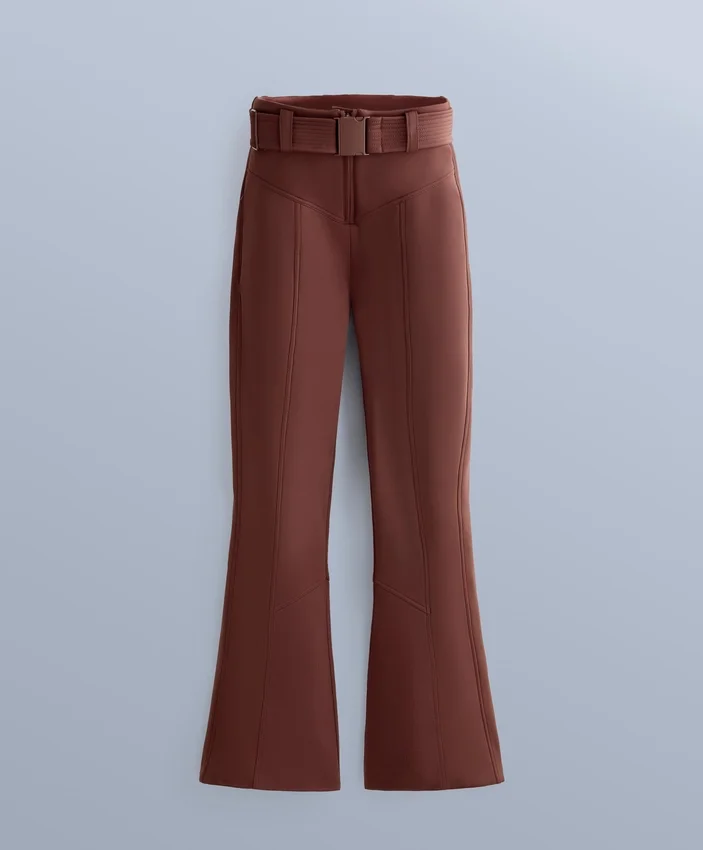 Pantalones de esquí elásticos, acampanados y de talle alto, resistentes al agua Pantalones de esquí elásticos, acampanados y de talle alto, resistentes al agua