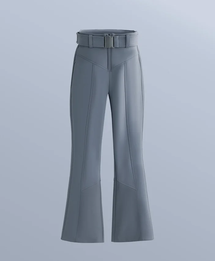 Pantalones de esquí elásticos, acampanados y de talle alto, resistentes al agua Pantalones de esquí elásticos, acampanados y de talle alto, resistentes al agua