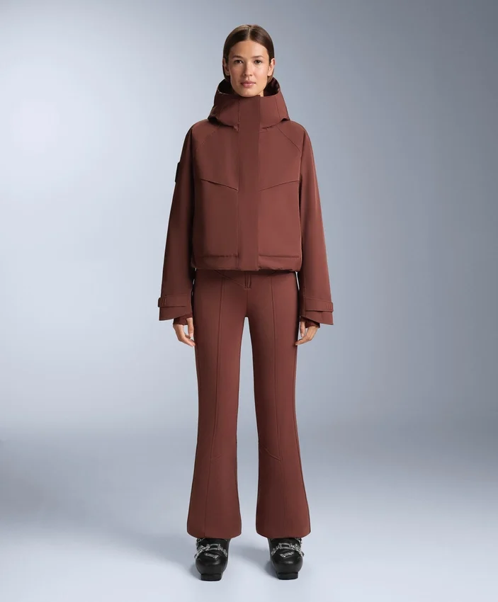 Pantalones de esquí elásticos, acampanados y de talle alto, resistentes al agua Pantalones de esquí elásticos, acampanados y de talle alto, resistentes al agua
