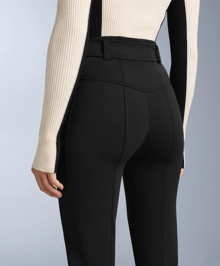 Pantalones de esquí elásticos, acampanados y de talle alto, resistentes al agua Pantalones de esquí elásticos, acampanados y de talle alto, resistentes al agua