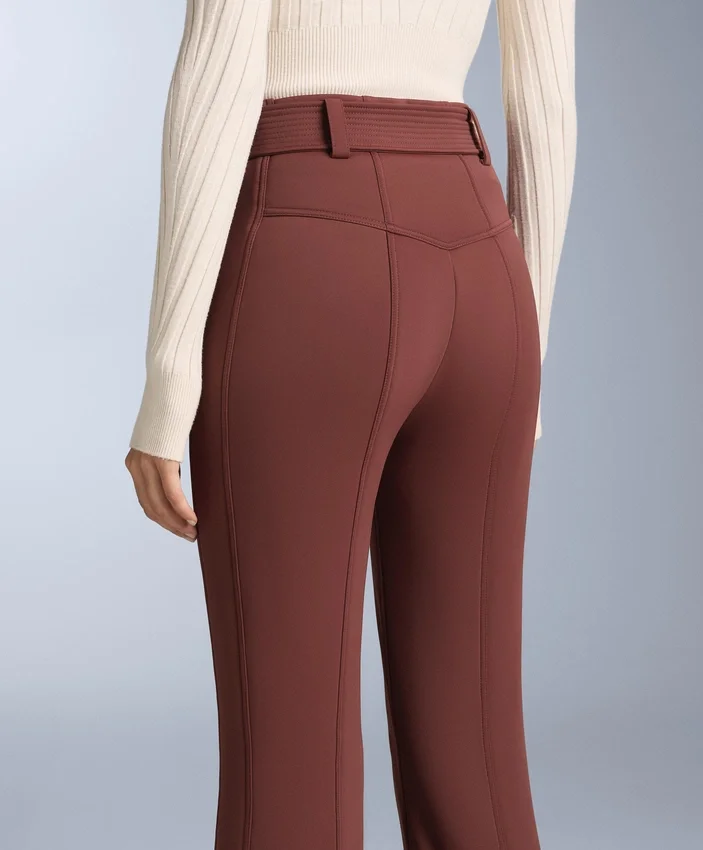 Pantalones de esquí elásticos, acampanados y de talle alto, resistentes al agua Pantalones de esquí elásticos, acampanados y de talle alto, resistentes al agua