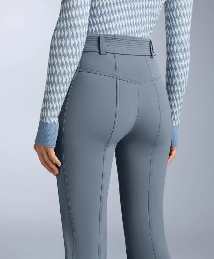 Pantalones de esquí elásticos, acampanados y de talle alto, resistentes al agua Pantalones de esquí elásticos, acampanados y de talle alto, resistentes al agua