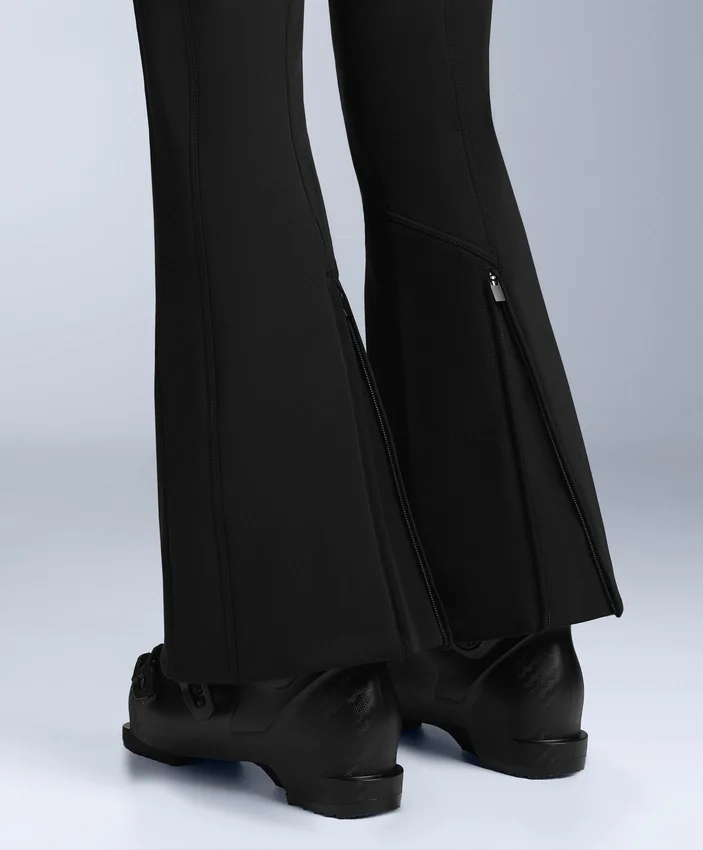 Pantalones de esquí elásticos, acampanados y de talle alto, resistentes al agua Pantalones de esquí elásticos, acampanados y de talle alto, resistentes al agua