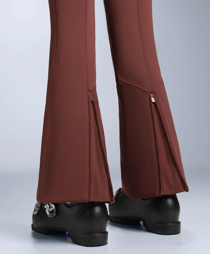 Pantalones de esquí elásticos, acampanados y de talle alto, resistentes al agua Pantalones de esquí elásticos, acampanados y de talle alto, resistentes al agua