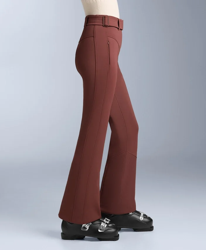 Pantalones de esquí elásticos, acampanados y de talle alto, resistentes al agua Pantalones de esquí elásticos, acampanados y de talle alto, resistentes al agua