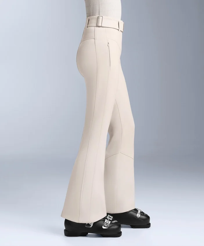 Pantalones de esquí elásticos, acampanados y de talle alto, resistentes al agua Pantalones de esquí elásticos, acampanados y de talle alto, resistentes al agua
