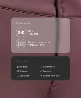 Pantalones de esquí elásticos acampanados y resistentes al agua