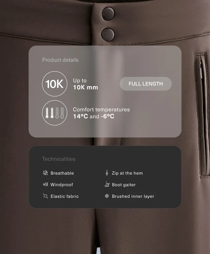 Pantalones de esquí elásticos, acampanados y resistentes al agua Pantalones de esquí elásticos, acampanados y resistentes al agua