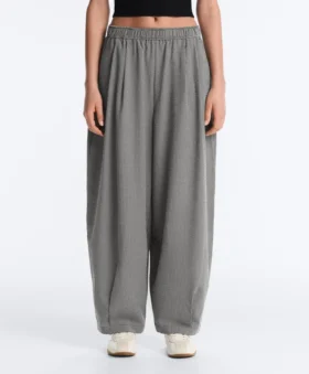 Pantalones de estilo globo de mezcla de lyocell con estampado de cuadros vichy