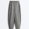 Pantalones de estilo globo de mezcla de lyocell con estampado de cuadros vichy Pantalones de estilo globo de mezcla de lyocell con estampado de cuadros vichy