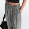 Pantalones de estilo globo de mezcla de lyocell con estampado de cuadros vichy Pantalones de estilo globo de mezcla de lyocell con estampado de cuadros vichy