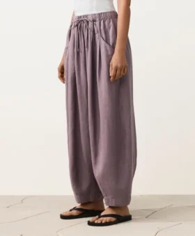 Pantalones de globo 100 % lino