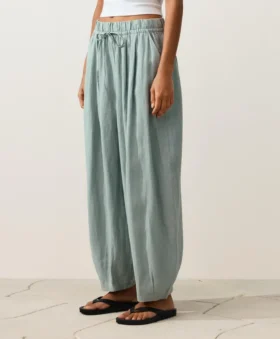 Pantalones de globo 100 % lino