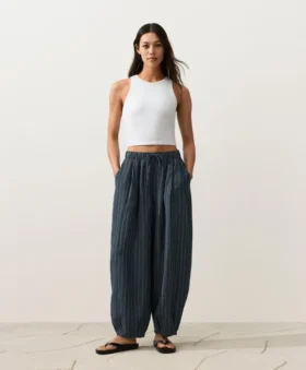 Pantalones de globo 100 % lino